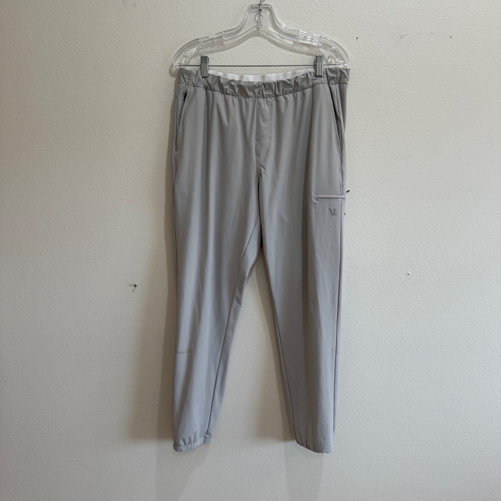 Vuori Mens Transit Jogger Light Gray Stretch Active Pants V483 Size L